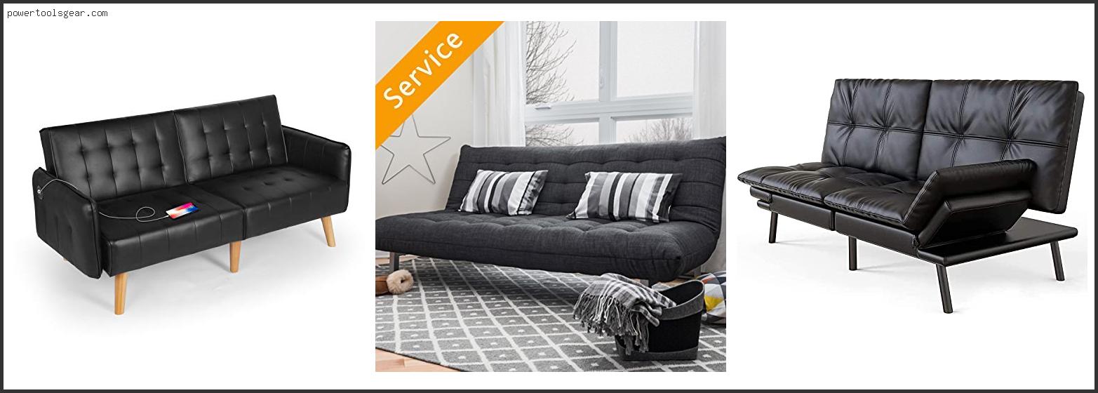 choice products modern faux leather futon sofa